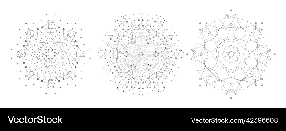 Set of symmetric lattice shape molecular Set of symmetric lattice shape molecular vector image