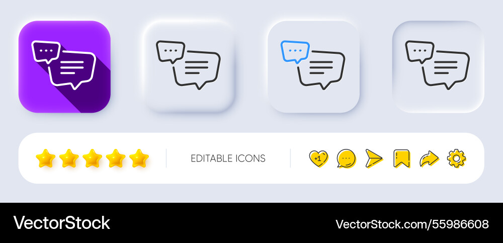 Text message line icon chat comment sign speech Text message line icon chat comment sign speech vector image