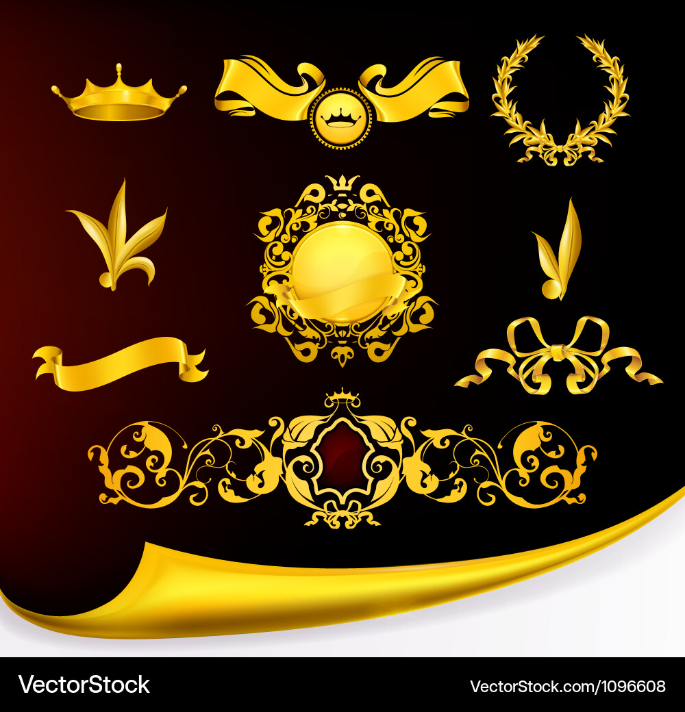 Vintage design elements set Royalty Free Vector Image