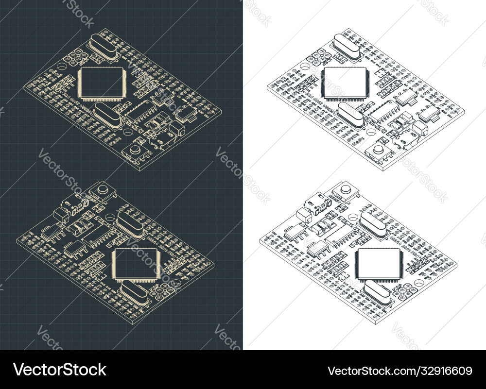 Arduino Mega Microcontroller Drawings vector image