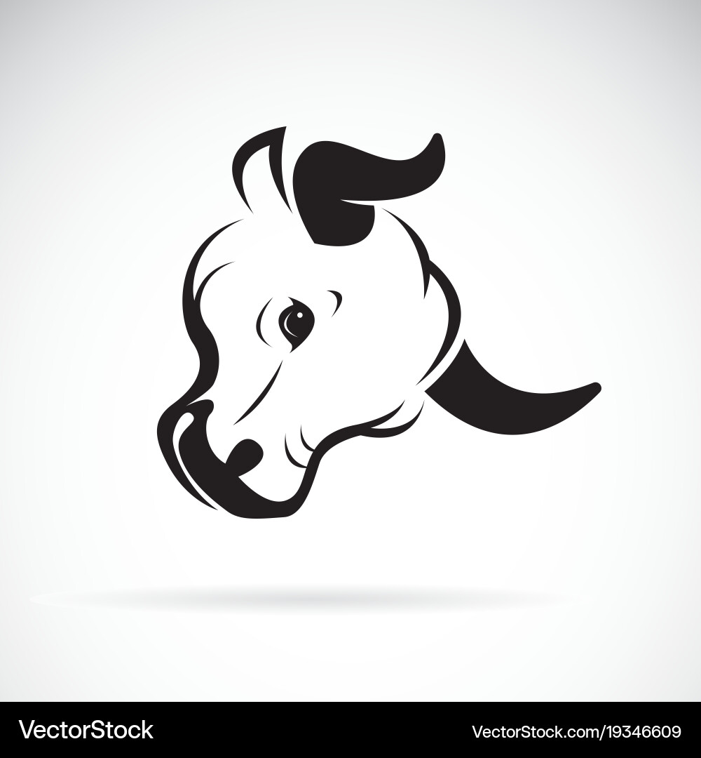 Bull Head Icon - Horned Animal Vector Image