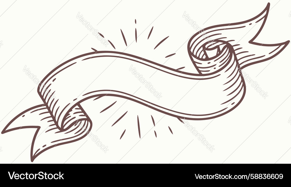 Elegant blank ribbon with subtle rays emphasizing Vector Image