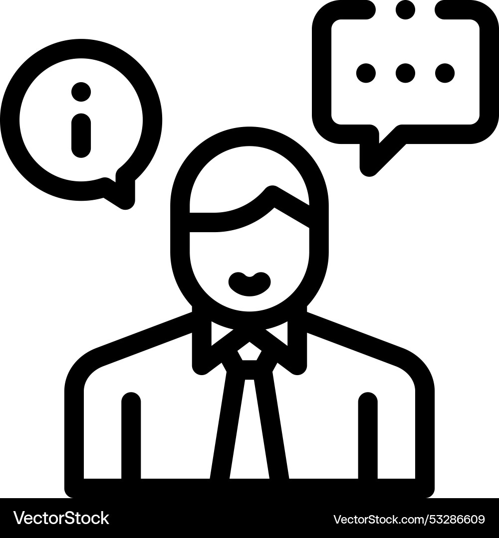 Employee icon thin linear style design isolated Employee icon thin linear style design isolated vector image