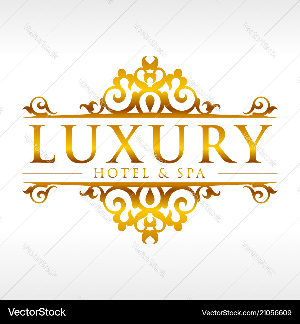 Golden decorative ornament logo design template Golden decorative ornament logo design template vector image