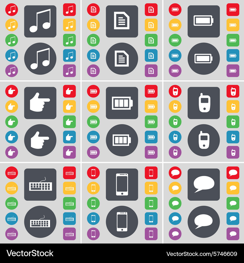Note text file battery hand mobile phone keyboard Vector Image