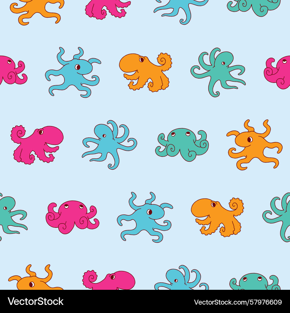 Octopus seamless pattern background for print Vector Image