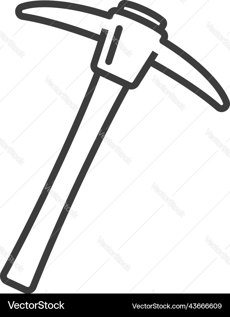 Pick-axe to mine coil ax mining tool with handle Pick-axe to mine coil ax mining tool with handle vector image