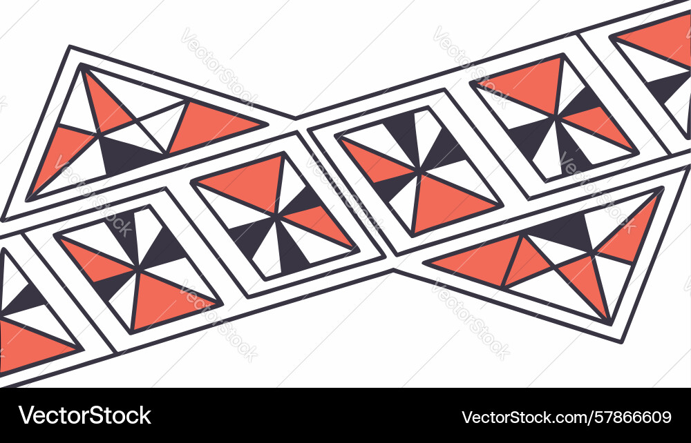 Red and black geometric triangular pattern design vector image