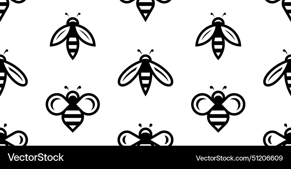 Seamless pattern with bees Vector Image