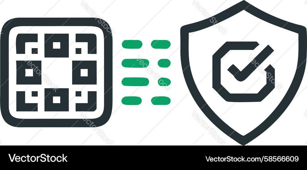 Verified QR Code with Checkmark Vector Image