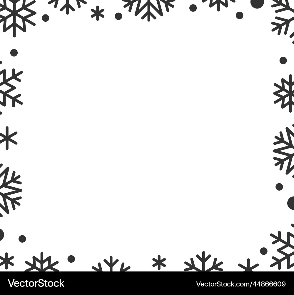 Winter icy border snowflake xmas card banner frame Vector Image