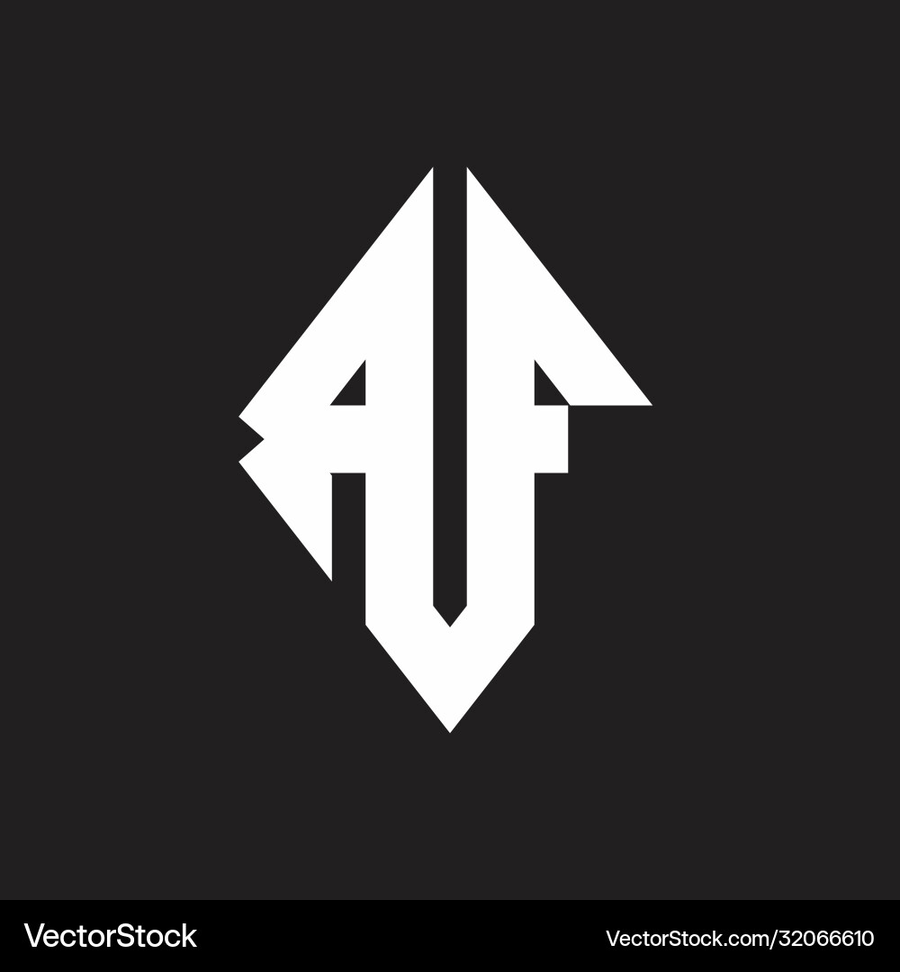 Af logo monogram with sharp square design template vector image