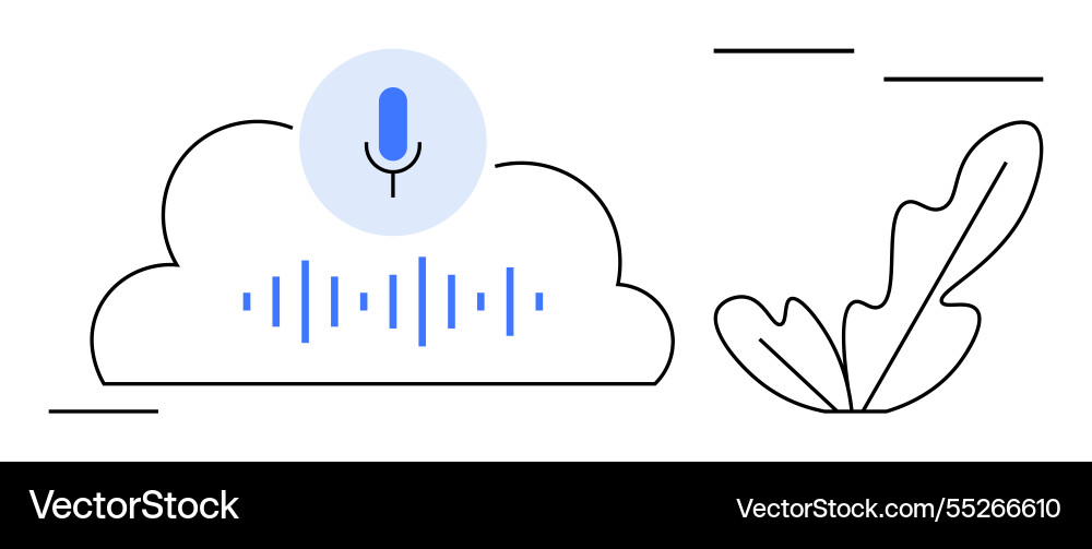 Cloud storage for voice data and speech Cloud storage for voice data and speech vector image