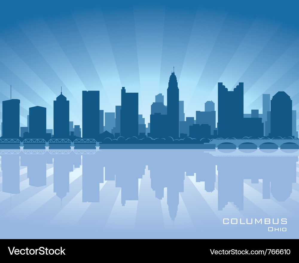 Columbus Ohio Skyline Reflection vector image