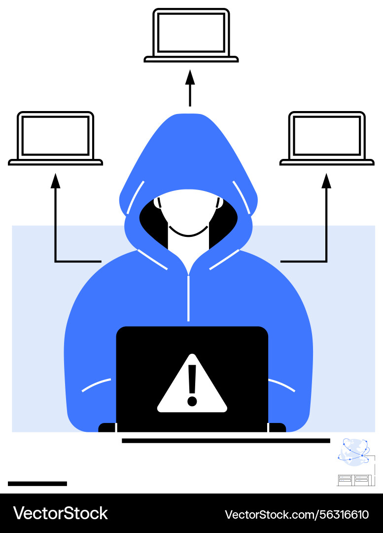 Cybersecurity Threat - Hacker Attack vector image