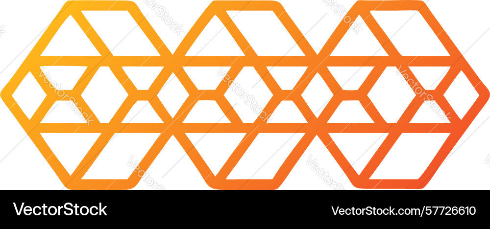 Interlocking hexagonal pattern warm gradient tech vector image