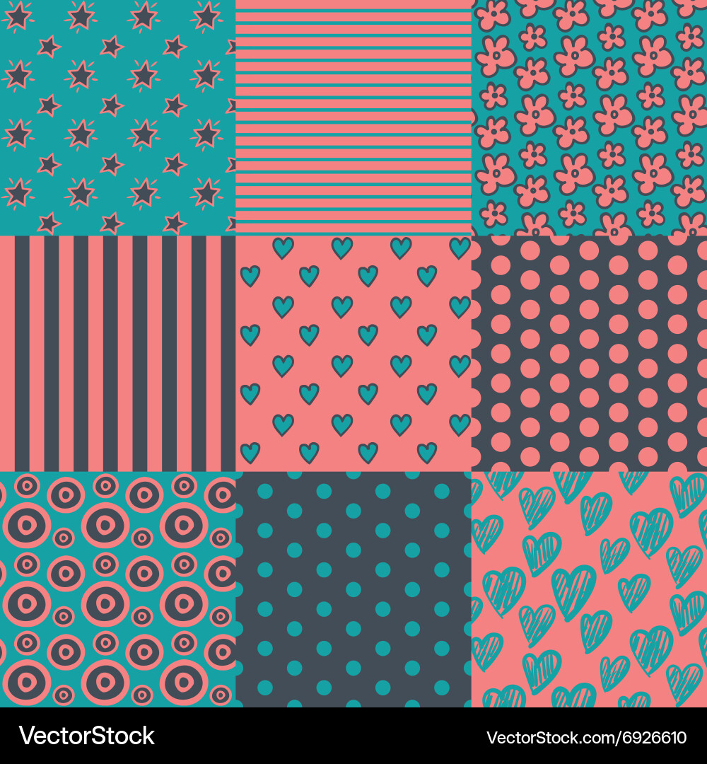 Modern Seamless Pattern Set vector image