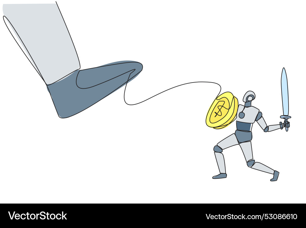 Single Continuous Line Drawing Smart Robot Tries Vector Image