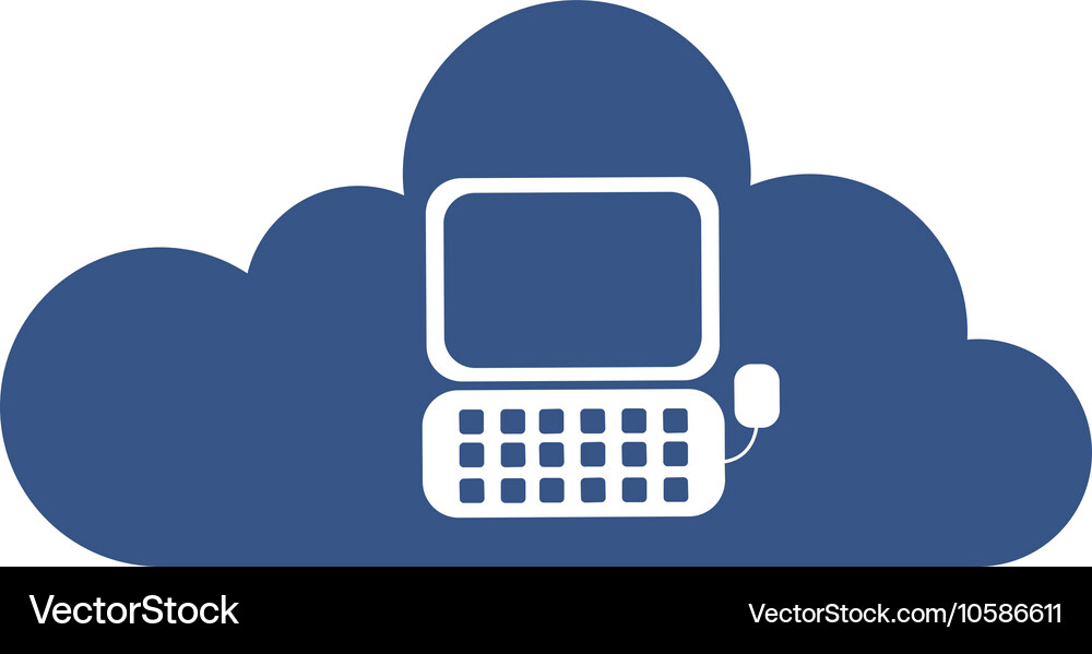 Cloud computing with computer icon Vector Image