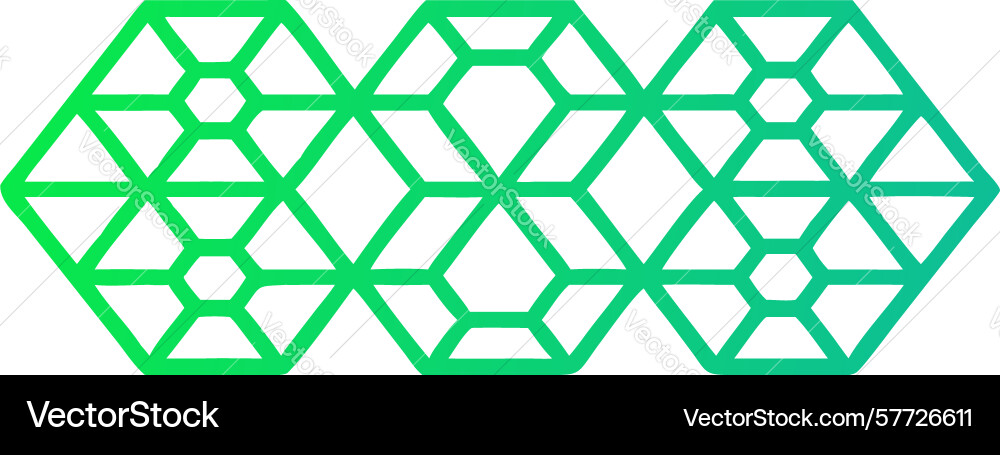 Interlocking hexagonal pattern green gradient vector image