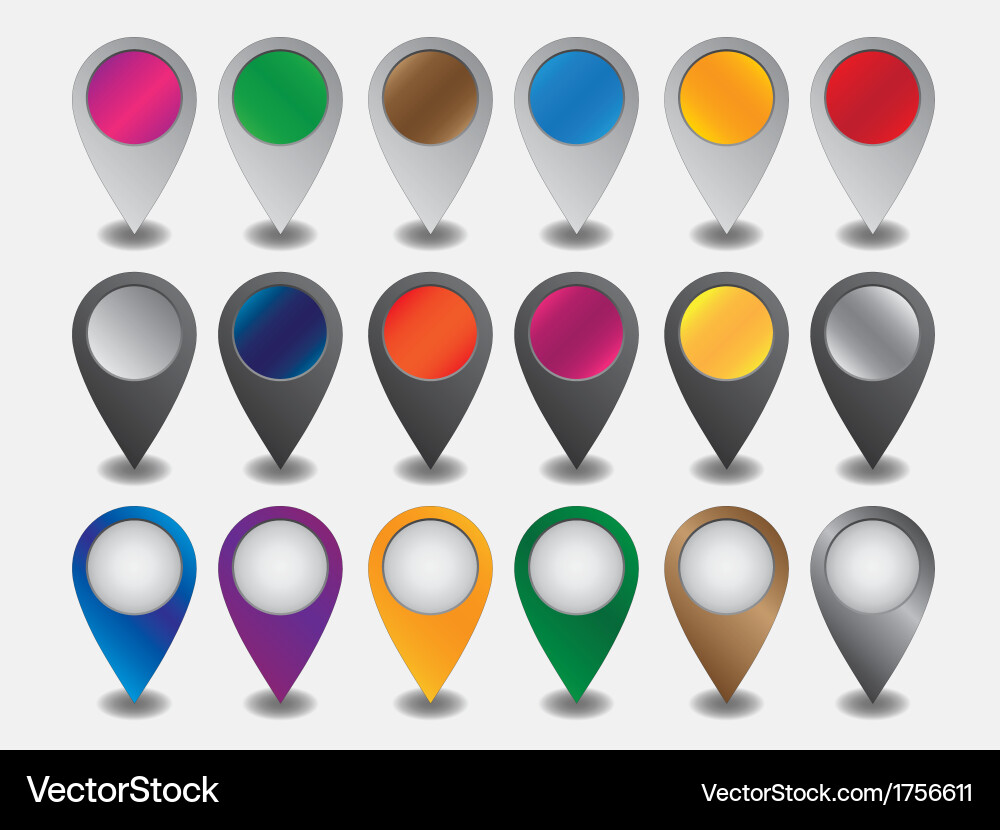 Map Pointer Set vector image