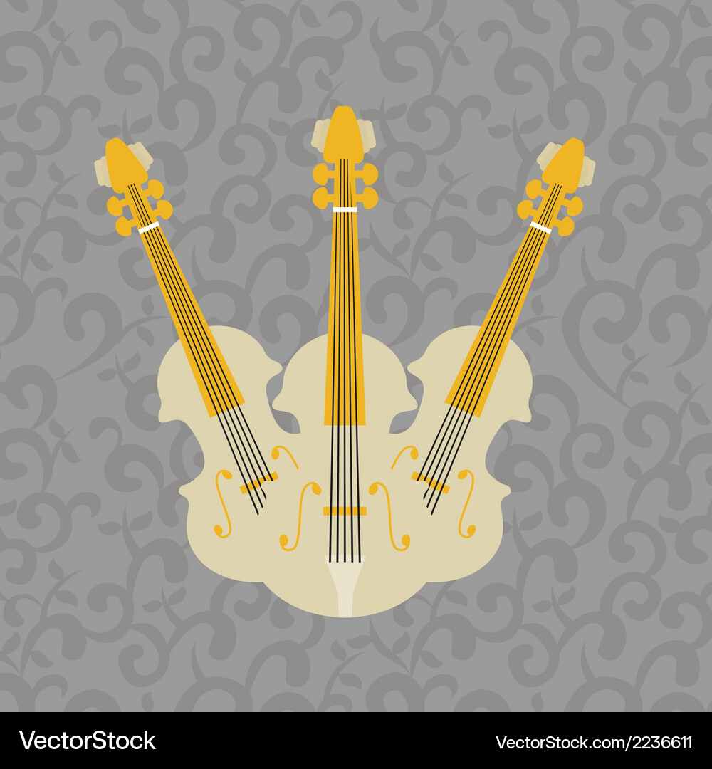 Musical design over pattern background Vector Image