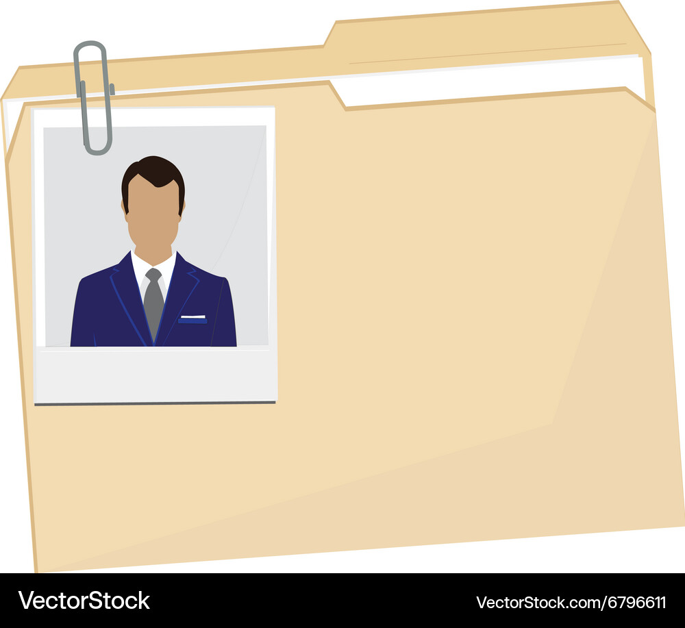 Polaroid Photo in File Folder Vector Image