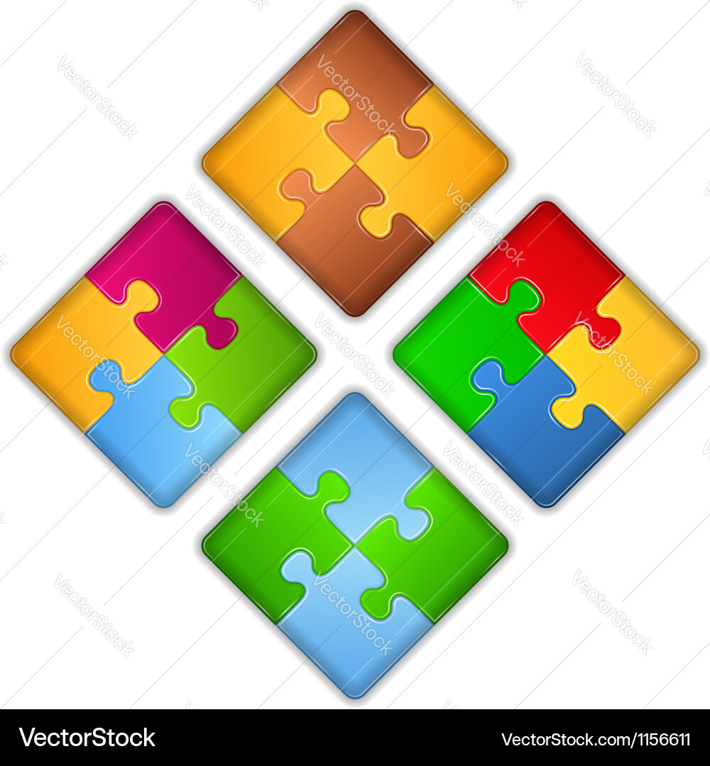 Puzzle squares Vector Image