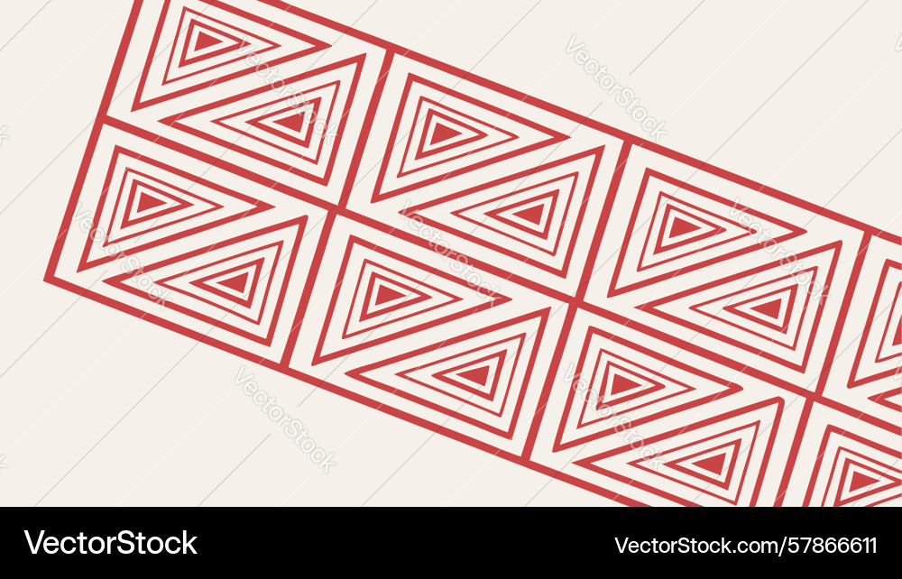 Red and white geometric triangle pattern design vector image