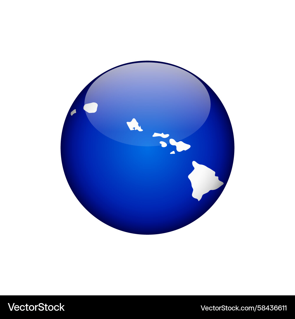 US Map Circle Button State Icon Vector Image