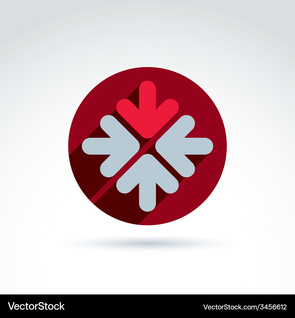 Abstract emblem with multidirectional arrows up Vector Image