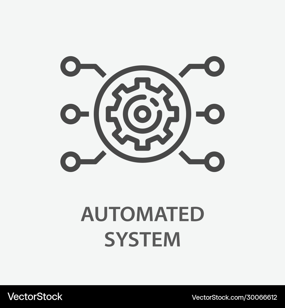 Automated system line icon on white background Vector Image