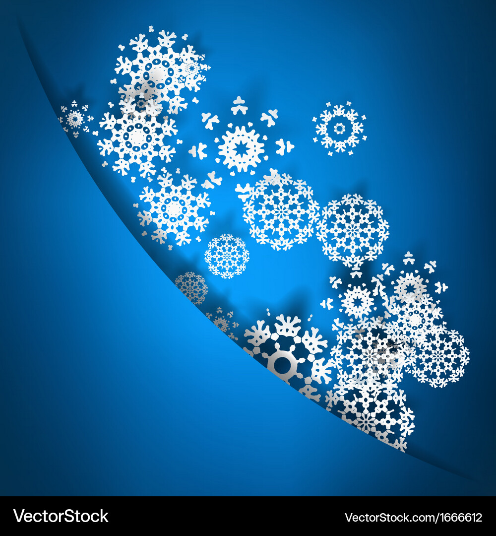 Blue christmas card with snowflakes eps10 Vector Image