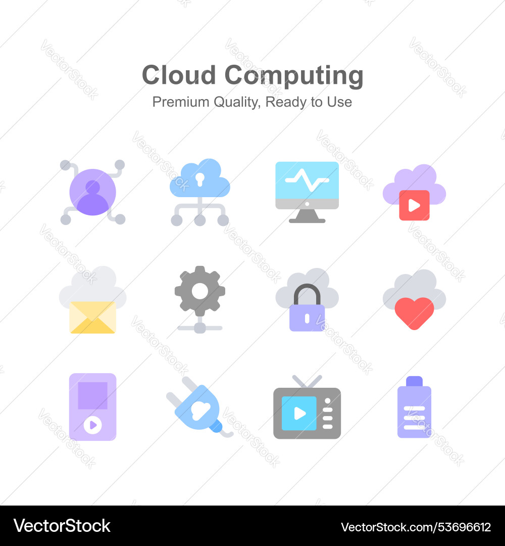 Cloud computing icons ready to use in websites vector image