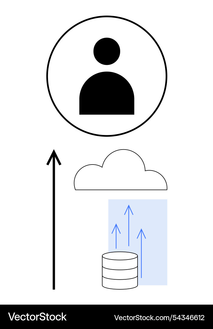 Cloud data storage and user connectivity concept Vector Image
