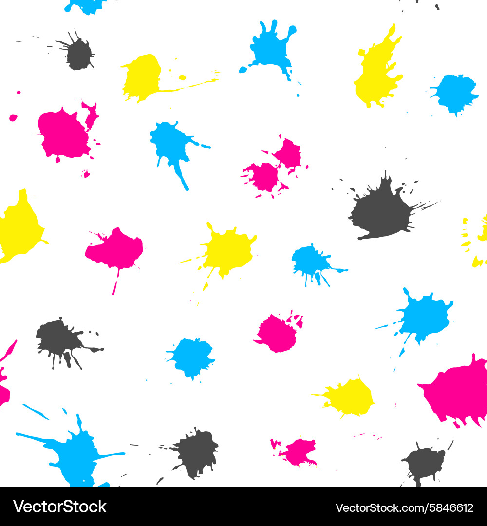 CMYK Ink Splatter Pattern Vector Image