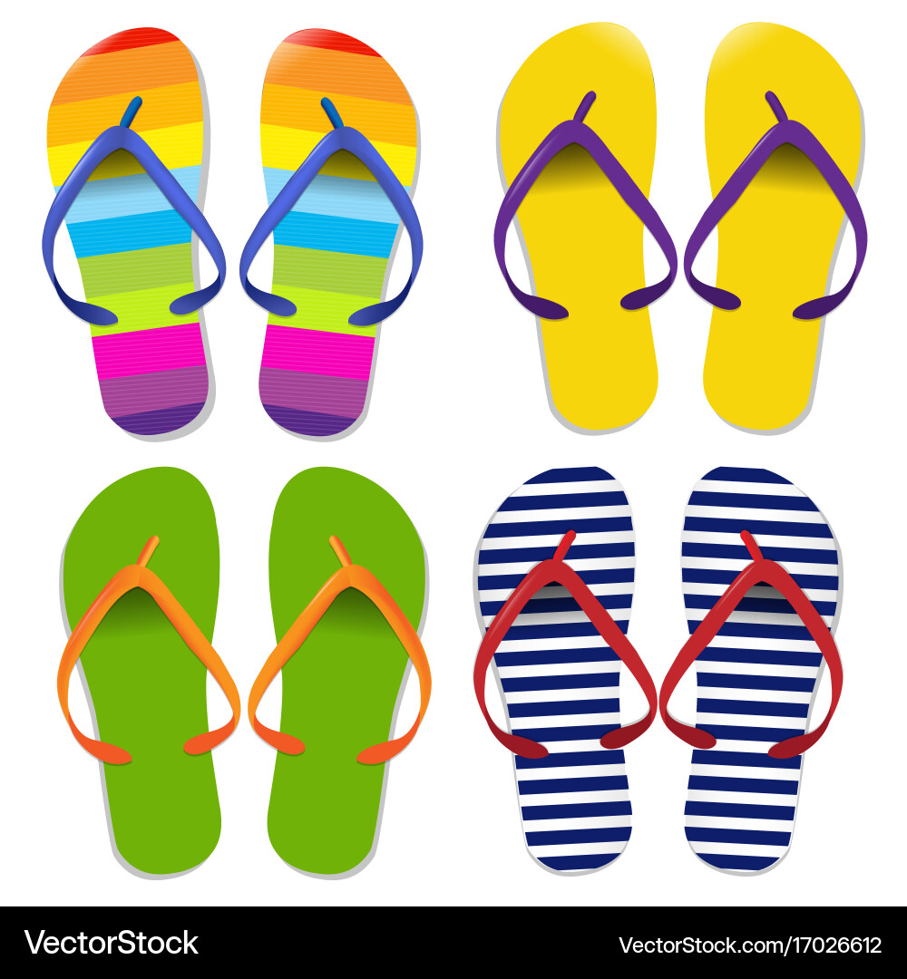 Gradient Flip Flops Set vector image