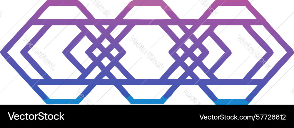 Interlocking hexagonal pattern purple gradient vector image