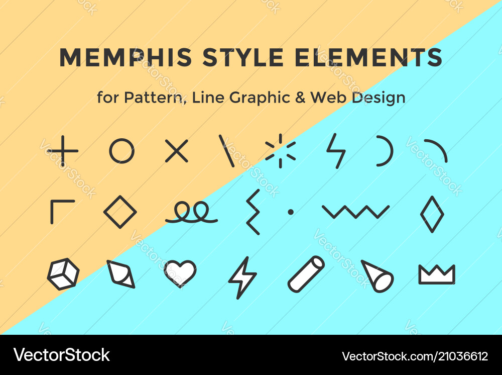 Memphis Style Geometric Patterns vector image
