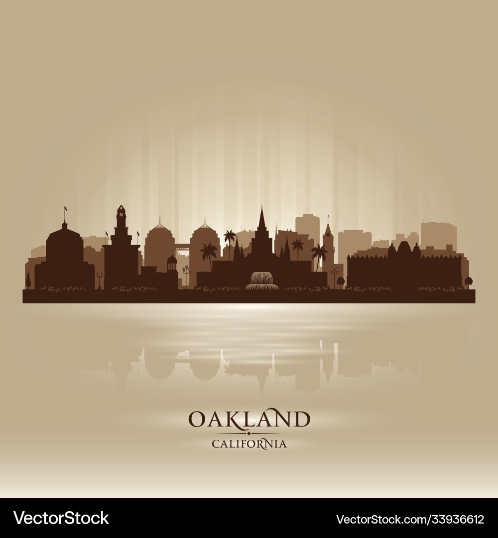 Oakland california city skyline silhouette Oakland california city skyline silhouette vektorbild