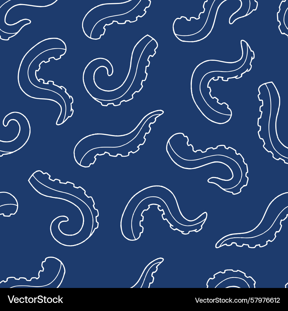 Outline tentacle seamless pattern background Vector Image