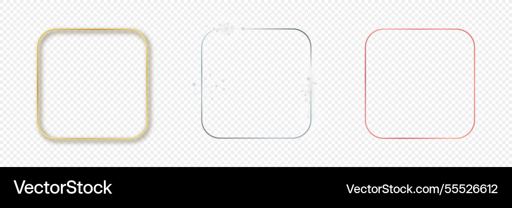Set of three rounded square frames Set of three rounded square frames vector image