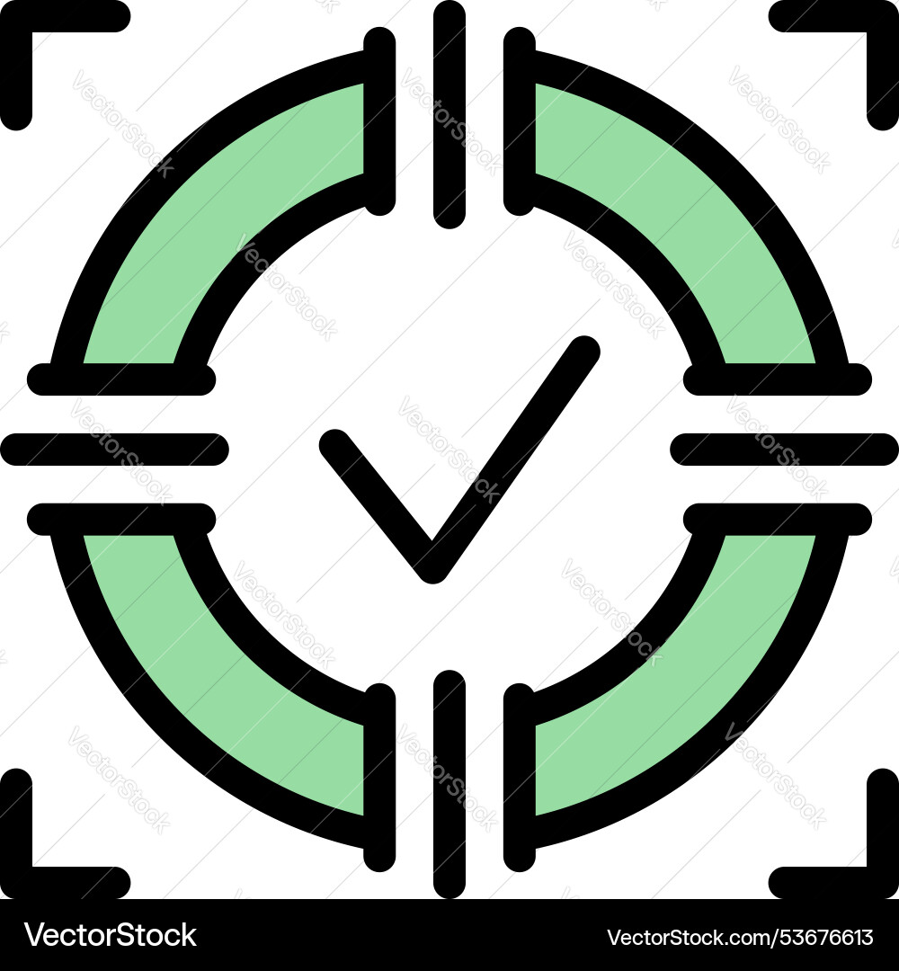 Check mark icon in target showing concept Check mark icon in target showing concept vector image