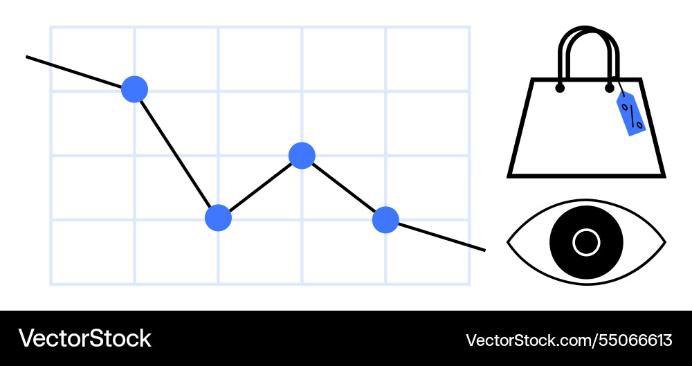 E-commerce analytics showing declining sales E-commerce analytics showing declining sales vector image