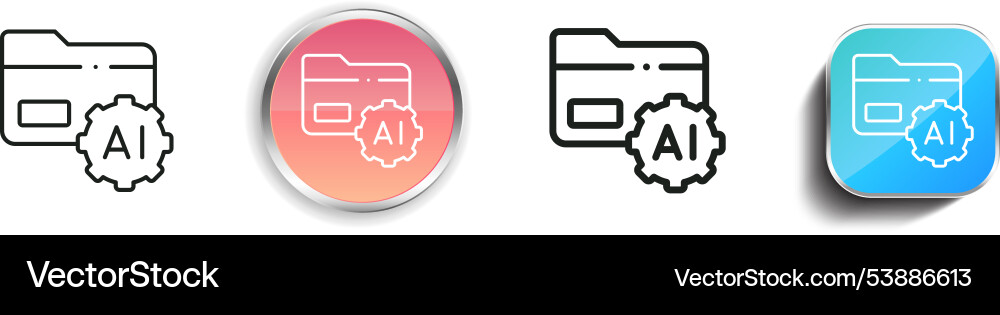 File management icon thin linear regular Vector Image