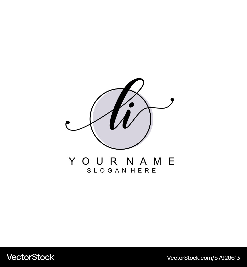 Handwriting logo concepts with initial li Vector Image