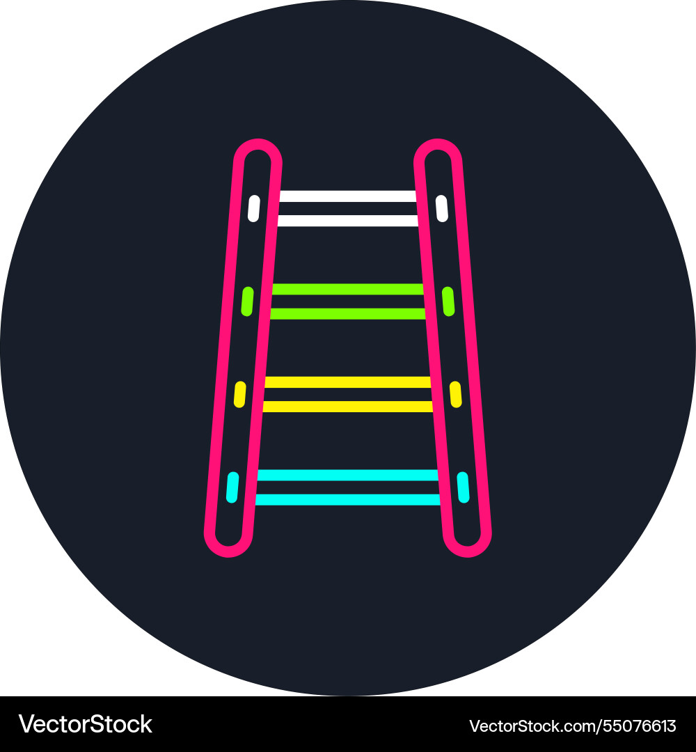 Ladder line multi color icon Vector Image