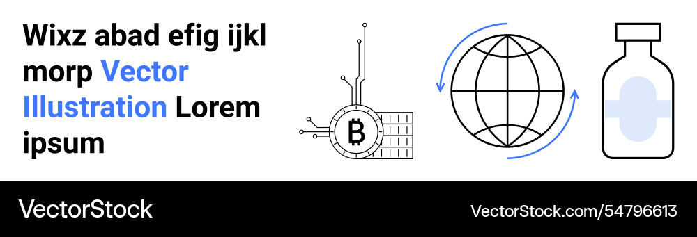 Modern elements representing blockchain global Modern elements representing blockchain global Vector Image