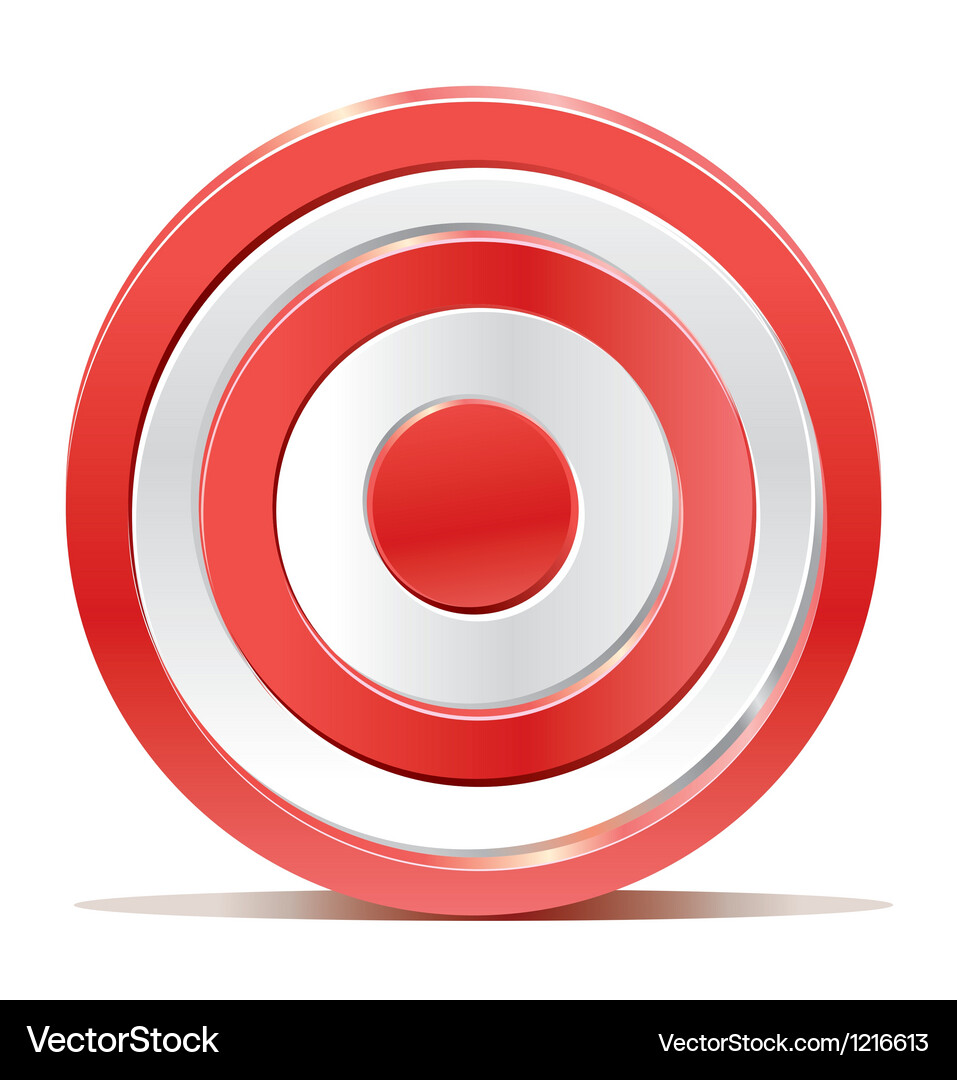 Red Dart Target with Bullseye Vector Image