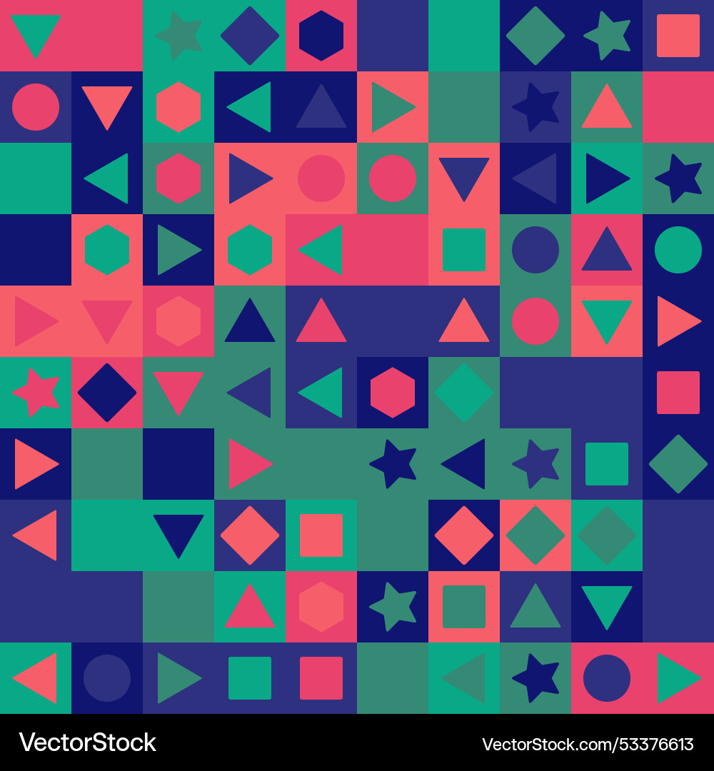 Seamless pattern of geometric shapes color Seamless pattern of geometric shapes color vector image